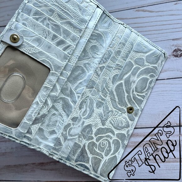 BRAHMIN Ady Wallet White Assorted Genuine Leather - 1 - Picture 9 of 10